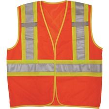 Viking Open Road "BTE" Vest - Recommended for: School, Construction - Small/Medium Size - Hook & Loop Closure - Polyester Mesh - Orange - 1 Each