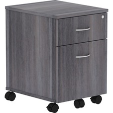 Lorell Relevance Series Charcoal Laminate Office Furniture Pedestal - 2-Drawer - 15.8" x 19.9" x 22.9" - 2 x File, Box Drawer(s) - Finish: Weathered Charcoal, Laminate
