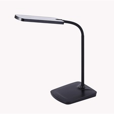 Vision 'UMBRIEL' LED Desk Lamp - 16.50" (419.10 mm) Height - 5 W LED Bulb - 380 lm Lumens - Silicone - Desk Mountable - Black, Silver - for Office