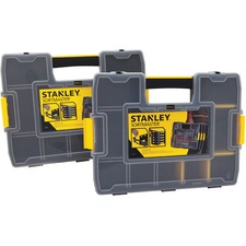 Stanley SortMaster Junior - External Dimensions: 14.7" Width x 11.5" Depth x 2.7" Height - Latch Lock, Lid Lock Closure - Stackable - Black, Yellow - For Tool, Hammer, Supplies - 1 Each