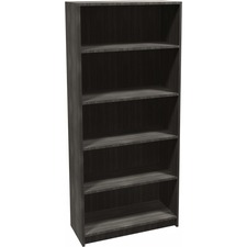 Heartwood Innovations Grey Dusk 5-shelf Bookcase - 31.5" x 13.6"71.5" - 5 Shelve(s) - 3 Adjustable Shelf(ves) - Finish: Gray Dusk - Thermofused Laminate (TFL) Table Top