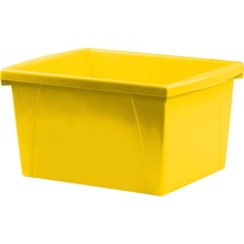 Storex Teal 4 Gallon Storage Bin - 15 L - Stackable - Plastic - Yellow - For Tool, Classroom Supplies - 1 Each