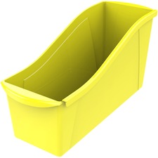 Storex Book Bin Set - 7" Height x 5.3" Width14.3" Length - Yellow - Plastic - 6 / Set