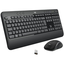 Logitech MK540 Advanced Wireless Keyboard and Mouse Combo for Windows (French Layout) - USB Wireless RF Keyboard - French - USB Wireless RF Mouse - Optical - 1000 dpi - 3 Button - Scroll Wheel - QWERTY - Media Player, Calculator, On/Off Switch, Battery Ho