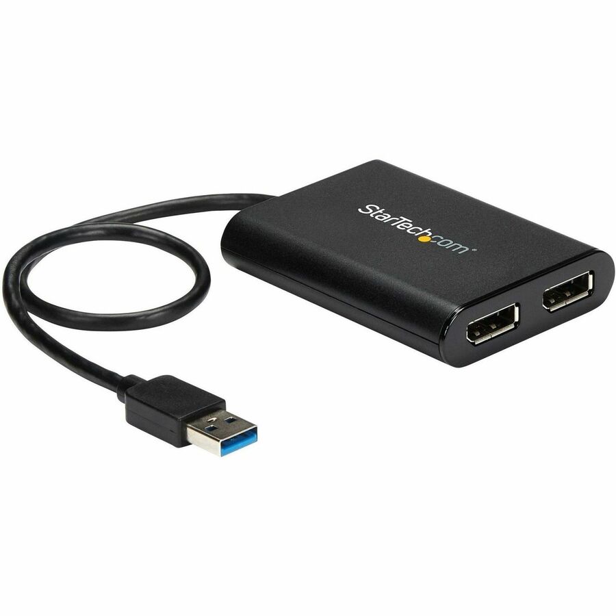 StarTech.com USB Dual DisplayPort Adapter - 4K 60Hz - USB 3.0 5Gbps - USB Dual Monitor Adapter Dual DisplayPort Adapter - DisplayLink Certified - Connect two additional 4K 60Hz displays