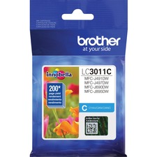 Brother LC3011CS Original Standard Yield Inkjet Ink Cartridge - Single Pack - Cyan - 1 Each - 200 Pages