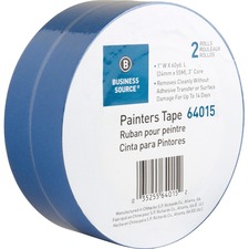 Business Source Multisurface Painter's Tape - 60 yd (54.9 m) Length x 1" (25.4 mm) Width - 5.50 mil (0.14 mm) Thickness - 2 / Pack - Blue