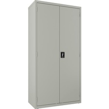 Lorell Wardrobe Cabinet - 18" x 36" x 72" - 2 x Door(s) - Locking Door - Gray - Steel - Recycled