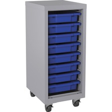 Lorell Pull-out Bins Mobile Storage Tower - 36" Height x 15" Width18" Length%Floor - 28% Recycled - Platinum - 1 Each
