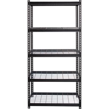 Lorell Wire Deck Shelving - 72" Height x 36" Width x 18" Depth - 28% Recycled - Black - Steel - 1 Each