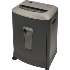 Business Source 6-gallon Bin Cross-cut Shredder - Non-continuous Shredder - Cross Cut - 16 Per Pass - for shredding Paper, Staples, CD, DVD, Credit Card - P-3 - 8.9" Throat - 10 Minute Run Time - 30 Minute Cool Down Time - 22.71 L Wastebin Capacity - Blac