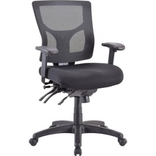 Lorell Conjure Executive Mid-back Mesh Back Chair - Black Seat - Black Back - Mid Back - 5-star Base - 1 Each