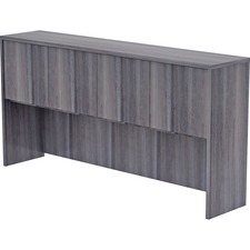 Lorell Weathered Charcoal Laminate Desking Hutch - 72" x 15" x 36" - 4 Door(s)