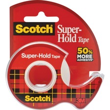 Scotch Super-Hold Invisible Tape - 18 yd (16.5 m) Length x 0.75" (19 mm) Width - Dispenser Included - 1 Each - Clear