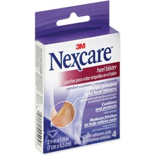 Nexcare Heel Blister Comfort Cushion - 2.75" (69.85 mm) x 1.75" (44.45 mm) - 4/Pack - 4 Per Pack - Clear