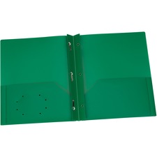 Oxford Letter Pocket Folder - 8 1/2" x 11" - 135 Sheet Capacity - 3 x Prong Fastener(s) - 2 Internal Pocket(s) - Green - 1 Each