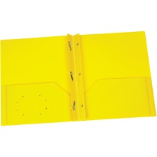 Oxford Letter Pocket Folder - 8 1/2" x 11" - 135 Sheet Capacity - 3 x Prong Fastener(s) - 2 Internal Pocket(s) - Yellow - 1 Each
