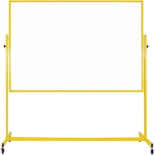 Quartet Dry Erase Board Easel - 72" (6 ft) Width x 48" (4 ft) Height - Yellow Frame - Rectangle - Magnetic - 1 Each
