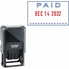 Trodat PAID Text Window Self-inking Dater - "PAID" - Blue, Red - 1 Each