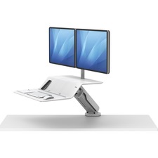 Fellowes Lotus&trade; RT Sit-Stand Workstation White Dual - 2 Display(s) Supported - 1 Each