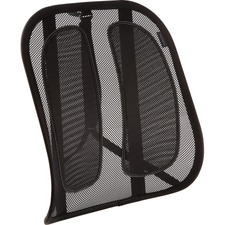 Fellowes Office Suites&trade; Mesh Back Support - Strap Mount - Black - Mesh Fabric - 1 Each