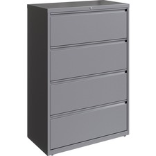 Lorell Fortress Series Lateral File - 36" x 18.6" x 52.5" - 4 x Drawer(s) for File - Letter, Legal, A4 - Lateral - Hanging Rail, Magnetic Label Holder, Locking Drawer, Locking Bar, Ball Bearing Slide, Reinforced Base, Adjustable Leveler, Interlocking, Ant