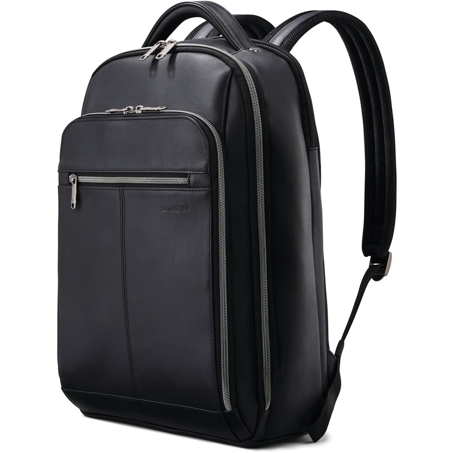 Verkeersopstopping Watt acuut SML1260371041 - Samsonite Carrying Case (Backpack) for 15.6" Notebook -  Black - Damage Resistant, Scuff Resistant, Scratch Resistant - Leather Body  - Shoulder Strap - 18" Height x 5.5" Width - 1 Each - Office Supply Hut
