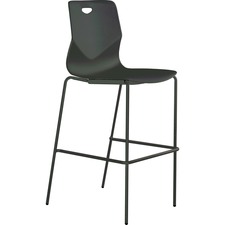 Heartwood Zuma Bar Height Stacking Chairs - 4/CT - Polypropylene Seat - Powder Coated Frame - Four-legged Base - Black - 4 / Carton