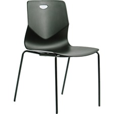 Heartwood Zuma Desk Height Stacking Chairs - 4/CT - Polypropylene Seat - Powder Coated Frame - Four-legged Base - Black - 4 / Carton