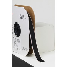 VELCRO® Self-Adhesive Strips - 25 yd (22.9 m) Length x 1" (25.4 mm) Width - Acrylic, Nylon - Desktop Dispenser - 1 EachRoll - Black