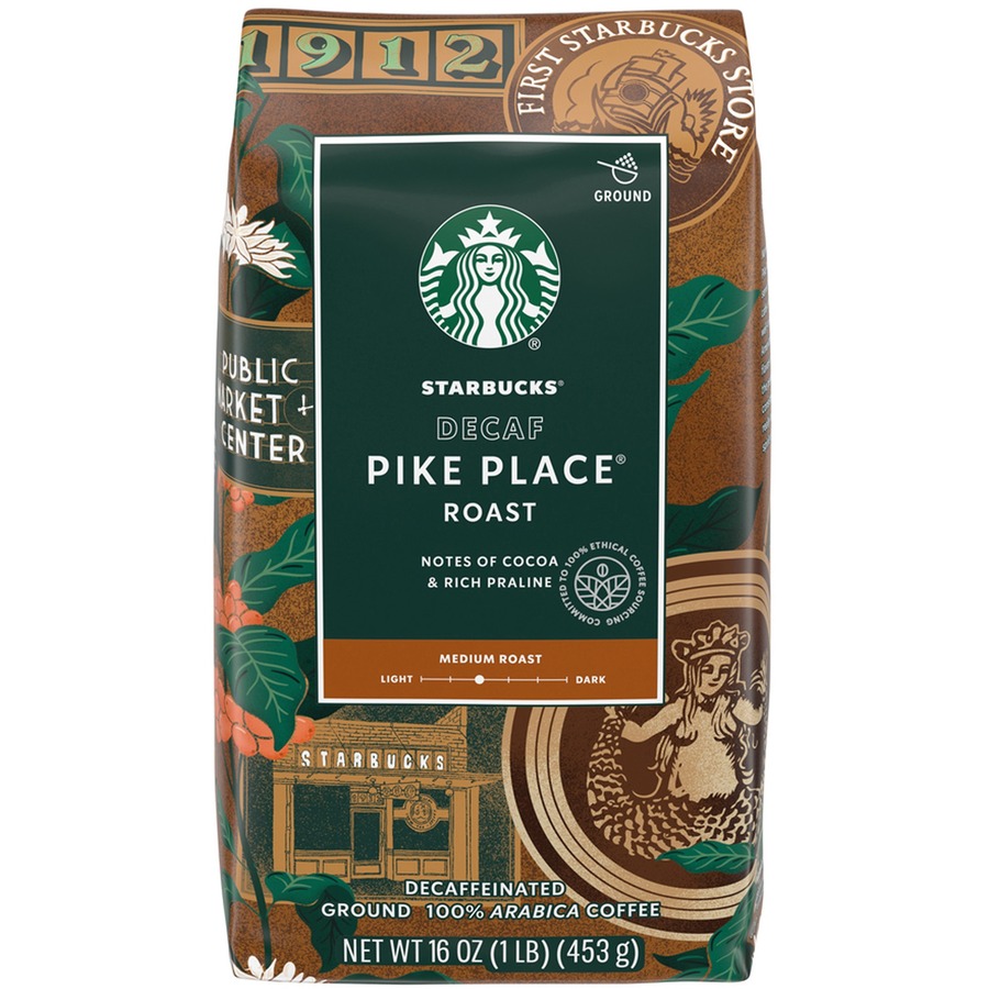 Starbucks Pike Place 1 lb. Decaf Ground Coffee Decaffeinated Pike