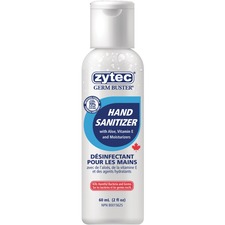 Zytec Germ Buster Hand Sanitizer Gel - 60 mL - Flip Top Bottle Dispenser - Kill Germs, Bacteria Remover - Hand - Moisturizing - Clear - Quick Drying - 1 Each