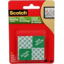 3M Scotch Mounting Tape - 1" (25.4 mm) Length x 1" (25.4 mm) Width - 1 / Pack