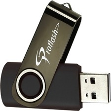 Proflash Classic Flash Drive - 16 GB - USB 2.0 - Black - 1 Each