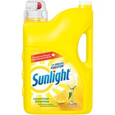 Sunlight Standard Dishwashing Liquid - Liquid - 142 fl oz (4.4 quart) - Lemon Fresh Scent - 1 Each - Yellow