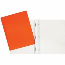 Geocan Letter Report Cover - 8 1/2" x 11" - 100 Sheet Capacity - 3 Fastener(s) - Orange - 1 Each