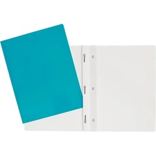 Geocan Letter Report Cover - 8 1/2" x 11" - 100 Sheet Capacity - 3 Fastener(s) - Turquoise - 1 Each