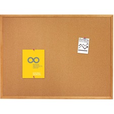Quartet Standard Cork Bulletin Board, Oak Finish Frame, 8? x 4? - 4" (101.60 mm) Height x 96" (2438.40 mm) Width - Natural Cork Surface - Mounting System, Self-healing, Durable, Crumble Resistance - Light Oak Frame - 1 Each