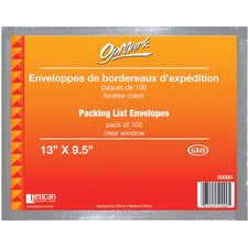 Geocan Packing Slip Envelope - 13" Width x 9 1/2" Length - 1 / Pack - Clear