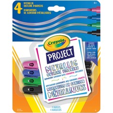 Crayola Metallic Outline Markers - 4 / Pack