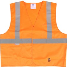 Viking Open Road Solid Safety Vest - Recommended for: Flagger, Construction, School - Large/Extra Large Size - Polyester - Orange, Lime - Machine Washable, Multiple Pocket, Hook & Loop Closure, Reflective - 1 Each