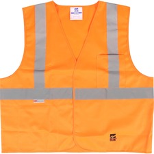 Viking Open Road Solid Safety Vest - Recommended for: Flagger, Construction, School - Small/Medium Size - Polyester - Orange, Lime - Machine Washable, Multiple Pocket, Hook & Loop Closure, Reflective - 1 Each