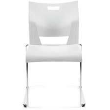 Offices To Go Duet Chair - Polypropylene Seat - Polypropylene Back - Chrome Steel Frame - Ivory - 1 Each