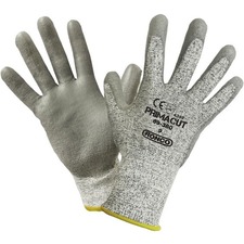 PrimaCut Work Gloves - Polyurethane Coating - 10 Size Number - Extra Large Size - Gray - Abrasion Resistant, Cut Resistant, Tear Resistant, Puncture Resistant, Breathable, Flexible, Machine Washable - For Assembling, Carpentry, Metal Fabrication, Warehouse, Power Tool Handling, Construction, Material Handling, Shipping, Cable Handling, Stocking, Finished Goods, ... - 6 / Box