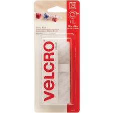 VELCRO® Self-Adhesive Strips - 1.5 ft (0.5 m) Length x 0.75" (19.1 mm) Width - 1 Each - White