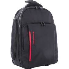 Swiss Mobility Carrying Case (Backpack) for 15.6" Wheel, Computer - Black - Polyester Body - Telescoping Handle - 21.50" (546.10 mm) Height x 15" (381 mm) Width x 10" (254 mm) Depth - 1 Each