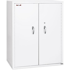 FireKing Storage Cabinet with Adjustable Shelves - 36" x 19.3" x 44" - Adjustable Shelf, Key Lock, Durable, Fire Proof, Corrosion Resistant, Environmentally Friendly, Scratch Resistant, Welded, Impact Resistant, Explosion Resistant - Arctic White - Powder Coated - Galvanized Steel