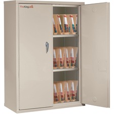 FireKing Storage Cabinet - 36" x 19.3" x 44" - Letter - Fire Proof, Insulated, Built-in Handle, Lockable - Parchment