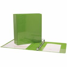 Geocan 1.5" Presentation Binder - Light Green - 1 1/2" Binder Capacity - D-Ring Fastener(s) - Front, Back, Spine, Internal Pocket(s) - Vinyl - Light Green - 1 Each