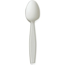 Eco Guardian 6" Medium-weight Teaspoons - 50 Piece(s) - 50/Pack - Teaspoon - 50 x Teaspoon - Disposable - White